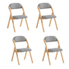 SoBuy FST92-Nx4 Pack de 4 cadeiras dobráveis de madeira com assento e encosto