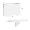 Mesa de parede rebatível SoBuy FWT03-W para sala de jantar, quarto, secretária 60x40 cm branca
