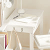 SoBuy FWT43-W Mesa de escritorio con un cajón y 2 ganchos Blanco 60x40x76 cm