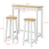 Dimensiones set mesa bar SoBuy FWT50-WN mesa 95x40x107cm taburetes 29x29x74cm especificaciones