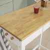 Detalle superficie mesa bar SoBuy FWT50-WN 95x40cm madera natural resistente
