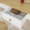 Detalle mesa debar con cajón SoBuy FWT50-WN ideal para poner vasos, platos