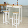 Set mesa bar y 2 taburetes SoBuy FWT50-WN en cocina moderna blanco madera natural