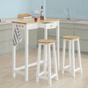 Set mesa alta bar SoBuy FWT50-WN en salón comedor moderno zona bar blanco natural