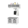SoBuy FSR23-K-W+FRG282-W Sapateira para mobiliário de corredor com bengaleiro cinzento+branco