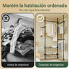 Cabide telescópico SoBuy FRG34-SCH com 3 barras e 3 cestos, preto
