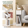 SoBuy FBT111-W Mesita de Noche Estrecha con cajón y Estante Blanco 20x35x60 cm