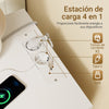SoBuy FBT115-L-E-W Mesita de Noche con función de Carga con 3 cajones Blanco
