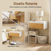 SoBuy FBT174-E-WN Mesita Flotante con lámpara de Sensor de Movimiento extraíble y cajón