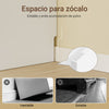 SoBuy FBT178-E-WN Mesita de Noche Flotante con luz LED y Estación de Carga Blanca