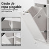 SoBuy BZR104-W Armario Alto de Baño con Estantes y Cesto para Ropa Sucia Blanco