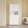 Armário de casa de banho alto SoBuy BZR215-W com 2 cestos de roupa e 2 gavetas, branco 