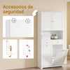 Armário de casa de banho alto SoBuy BZR215-W com 2 cestos de roupa e 2 gavetas, branco 
