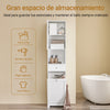 Armário de casa de banho alto SoBuy BZR216-W com 1 cesto de roupa suja e 1 porta, branco 