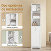 Armário de casa de banho alto SoBuy BZR216-W com 1 cesto de roupa suja e 1 porta, branco 
