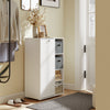SoBuy BZR218-W Armario Baño Estrecho con 2 Cajones de Cesta Tela Blanco
