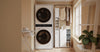 SoBuy BZR218-W Armario Baño Estrecho con 2 Cajones de Cesta Tela Blanco