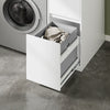 SoBuy BZR223-WN Mueble Lavadora con Cesto y Tendedero Extraíble Blanco 100×60×95 cm