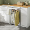 SoBuy BZR223-WN Mueble Lavadora con Cesto y Tendedero Extraíble Blanco 100×60×95 cm