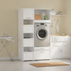 SoBuy BZR232-W Armario Multiusos de Baño Blanco Mueble Lavadero Alto y Estrecho 60x40x186.4 cm