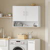 SoBuy BZR233-W Armario de pared colgante blanco con puertas 90x70x28.5 cm
