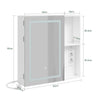 SoBuy BZR239-E-W Armario con Espejo para Baño Blanco con Luz LED Táctil 60x15.5x60 cm