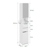 SoBuy BZR240-E-W Mueble Columna de Baño Alto y Estrecho Blanco 30x30x180.5 cm