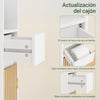 SoBuy BZR34-BW Armario Estrecho de Baño con Puertas de Bambú Blanco 20x20x180cm