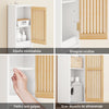 SoBuy BZR34-BW Armario Estrecho de Baño con Puertas de Bambú Blanco 20x20x180cm