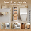 Carrinho de compras estreito BZR54-WN com 1 tabuleiro amovível e 3 gavetas, cor natural