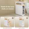 Armário de casa de banho estreito SoBuy BZR54-II-WN com prateleiras móveis de nicho e 3 gavetas