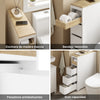 Preventa-SoBuy BZR54-K-W Mueble Baño Estrecho con Ruedas Ancho 20cm Blanco