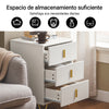 SoBuy FBT115-L-Wx2 Set de 2 Mesitas de Noche con 3 cajones Blanco