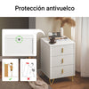 SoBuy FBT115-L-Wx2 Set de 2 Mesitas de Noche con 3 cajones Blanco