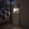 SoBuy FBT149-E-WG Mesita de Noche Estrecha 20cm con estación de Carga y luz LED con Sensor