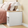 SoBuy FBT162-WN Mesitas de Noche con 3 compartimentos Blanco y Madera 25 x 65 x 60 cm