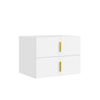 SoBuy FBT177-E-W Mesita de Noche Flotante con luz LED y 2 cajones Blanca