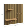 SoBuy FHK40-N Estantería de Pared Flotante de Roble con 2 Estantes y 3 Ganchos Natural 120x19x120 cm