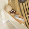 SoBuy FHK40-N Estantería de Pared Flotante de Roble con 2 Estantes y 3 Ganchos Natural 120x19x120 cm