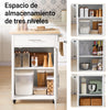 SoBuy FKW102-WN Carrito Auxiliar con 1 cajón y 1 Puerta Blanco y Natural