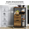 SoBuy FKW111-PF Carro cocina con Ruedas y 3 cajones y 3 Estantes Madera Vintage