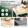 Detalle superficie encimera carrito cocina SoBuy FKW111-WN madera natural resistente 42kg