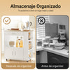 Carrinho de servir SoBuy FKW113-WN com 3 prateleiras laterais, 2 portas, 1 gaveta, branco