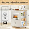 Carrinho de servir SoBuy FKW113-WN com 3 prateleiras laterais, 2 portas, 1 gaveta, branco