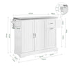 Carrinho de ilha de cozinha SoBuy FKW128-ST com rodas, carrinho de ilha de cozinha com bancada extensível