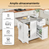 Carrinho de ilha de cozinha SoBuy FKW128-ST com rodas, carrinho de ilha de cozinha com bancada extensível