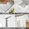 Carrinho de ilha de cozinha SoBuy FKW128-ST com rodas, carrinho de ilha de cozinha com bancada extensível