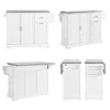 Carrinho de ilha de cozinha SoBuy FKW128-ST com rodas, carrinho de ilha de cozinha com bancada extensível