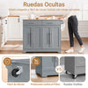SoBuy FKW129-HG Isla Cocina con Tablero abatible y Ruedas Ocultas Gris 113×44–69×91 cm