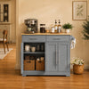 SoBuy FKW129-HG Isla Cocina con Tablero abatible y Ruedas Ocultas Gris 113×44–69×91 cm